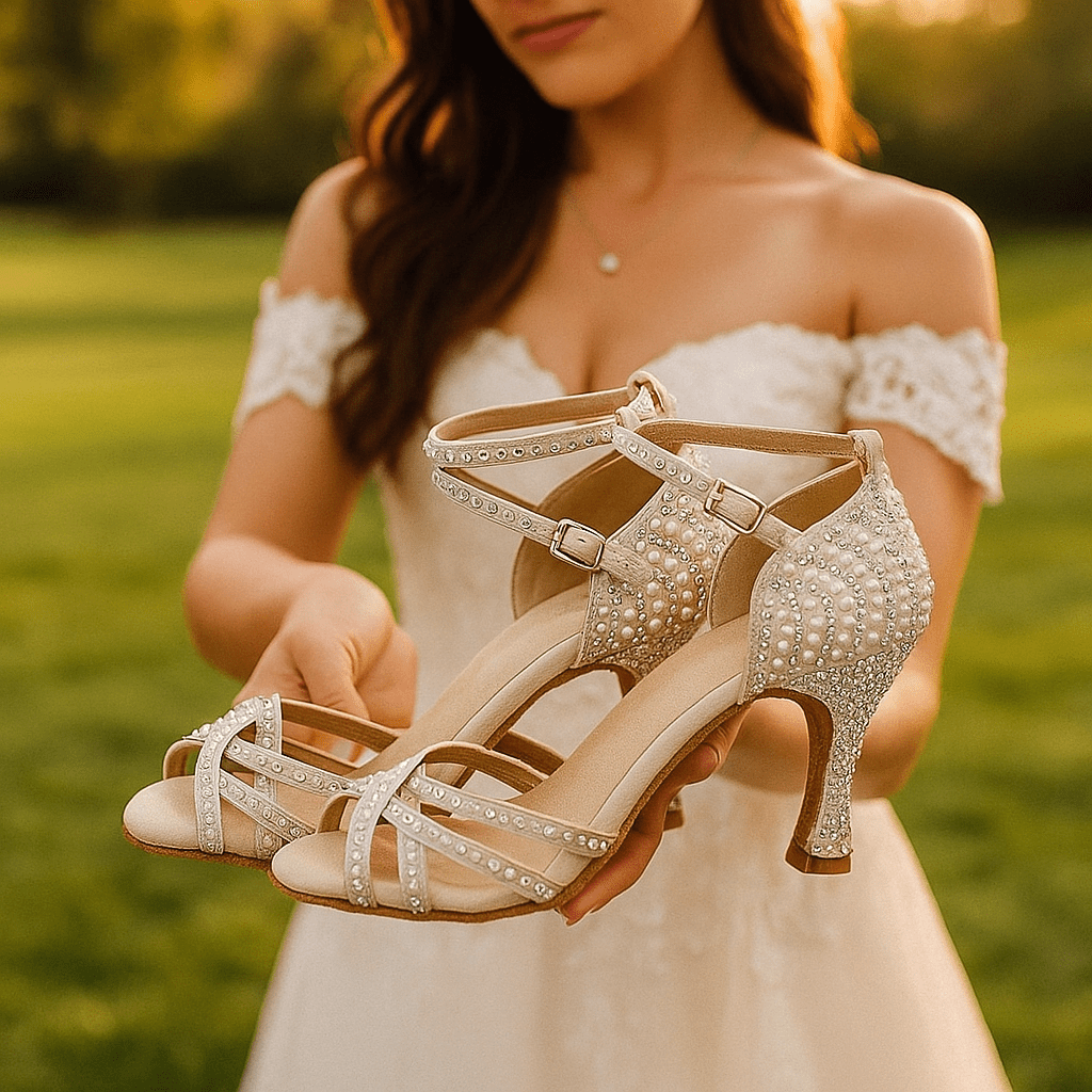 Damen Party-Sandalen mit Absatz | Strasssteine