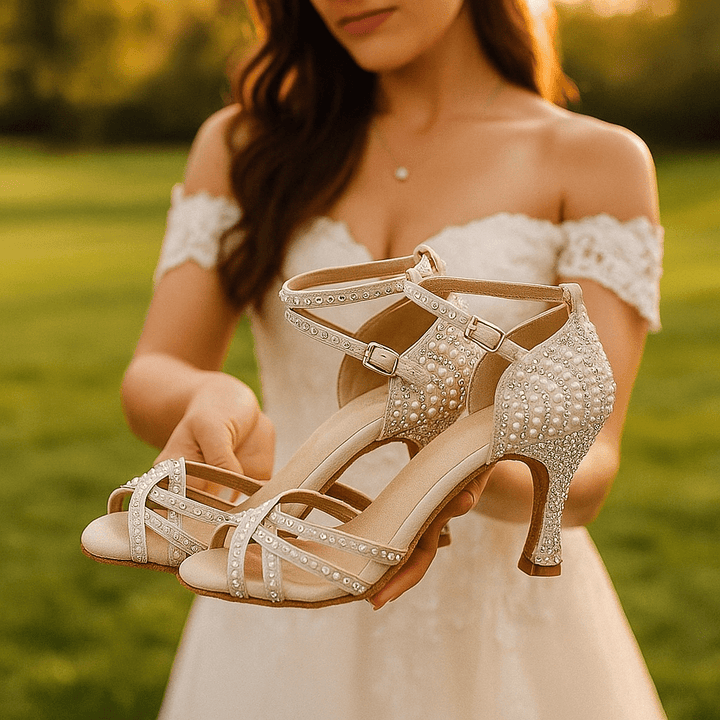 Damen Party-Sandalen mit Absatz | Strasssteine