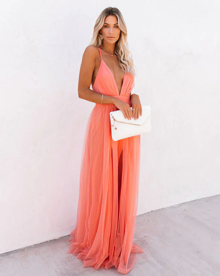 Damen elegantes Sommerkleid | Maxi