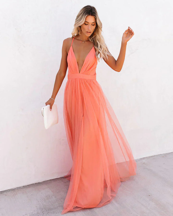 Damen elegantes Sommerkleid | Maxi