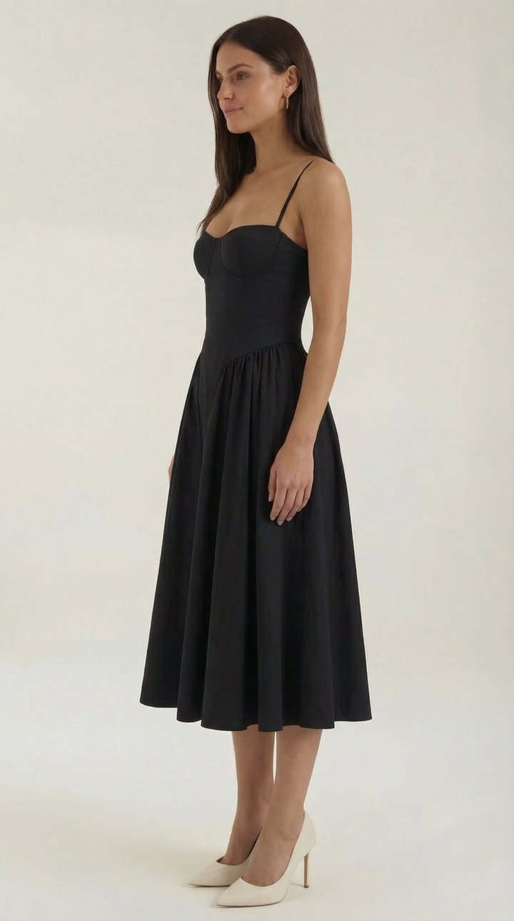 Damen Kleid Blumenmuster | Midi