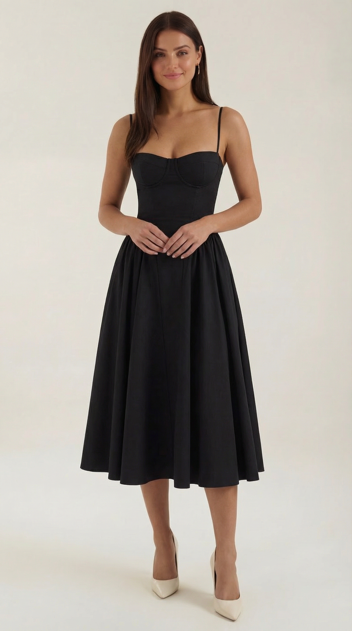 Damen Kleid Blumenmuster | Midi