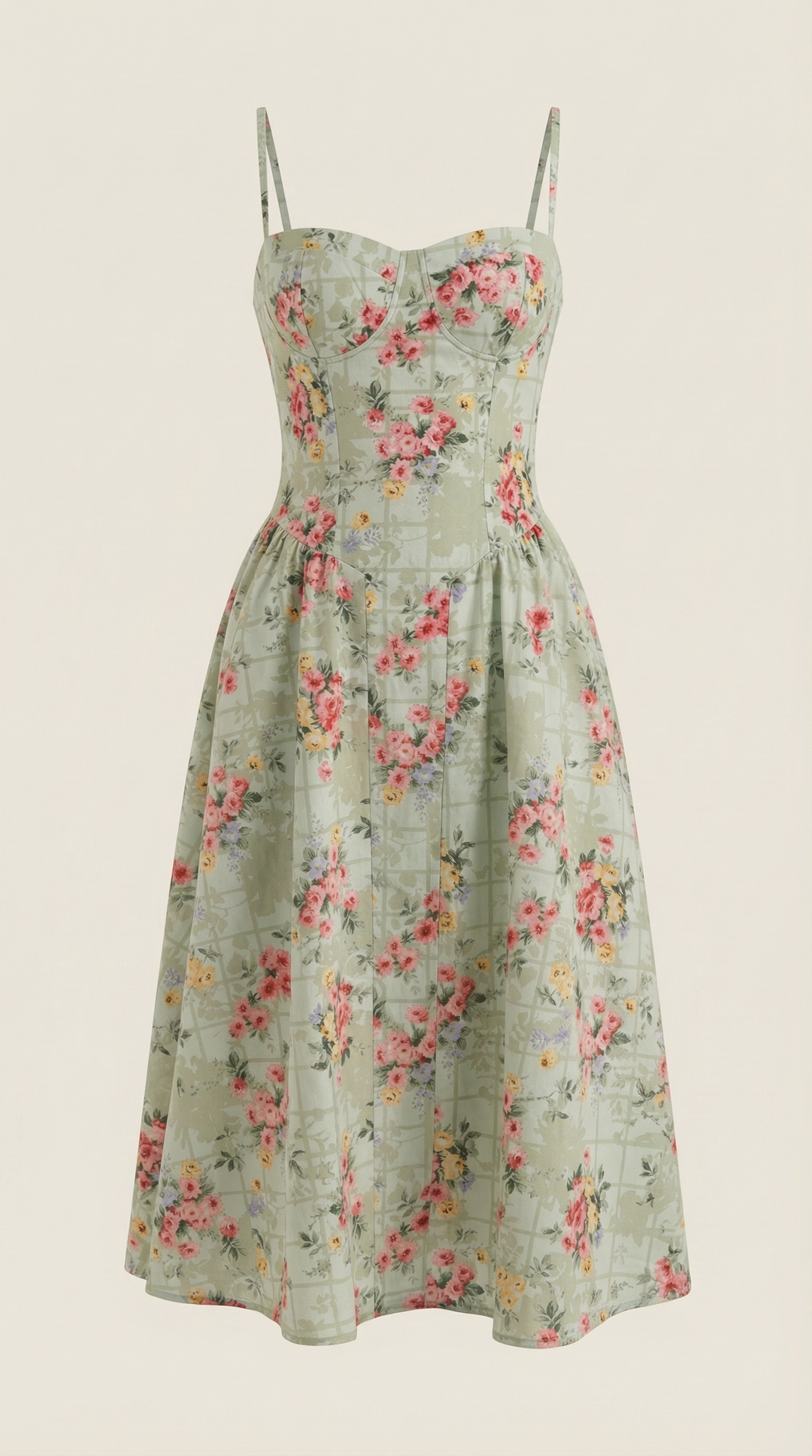 Damen Kleid Blumenmuster | Midi