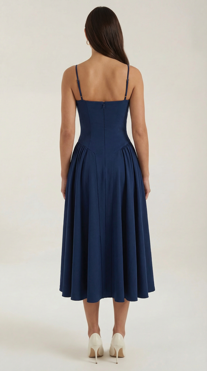 Damen Kleid Blumenmuster | Midi