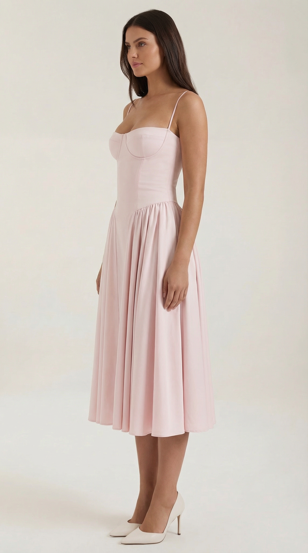 Damen Kleid Blumenmuster | Midi