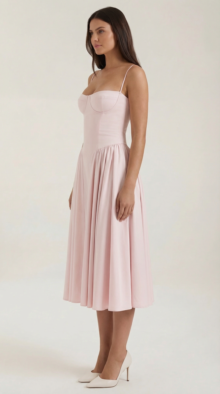 Damen Kleid Blumenmuster | Midi