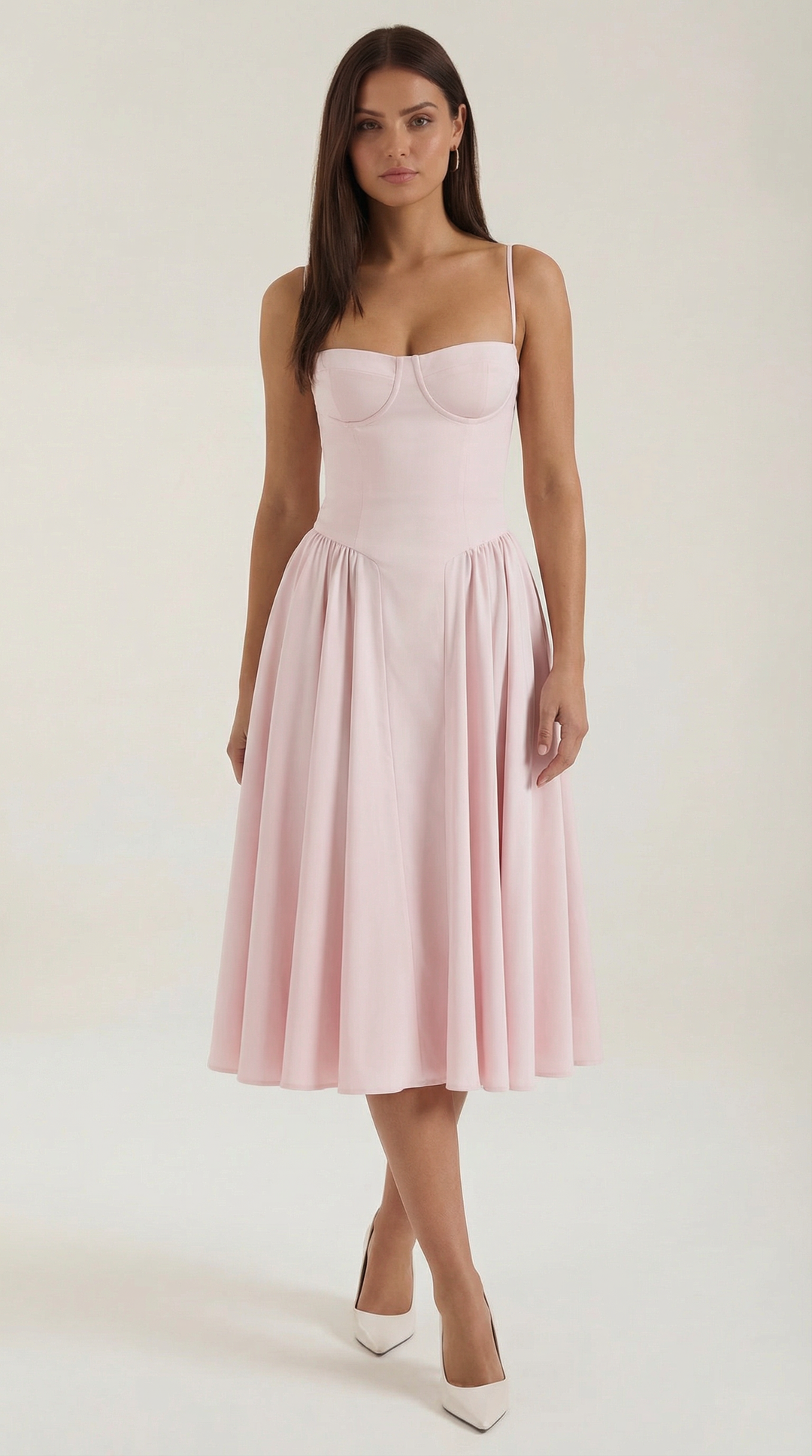 Damen Kleid Blumenmuster | Midi