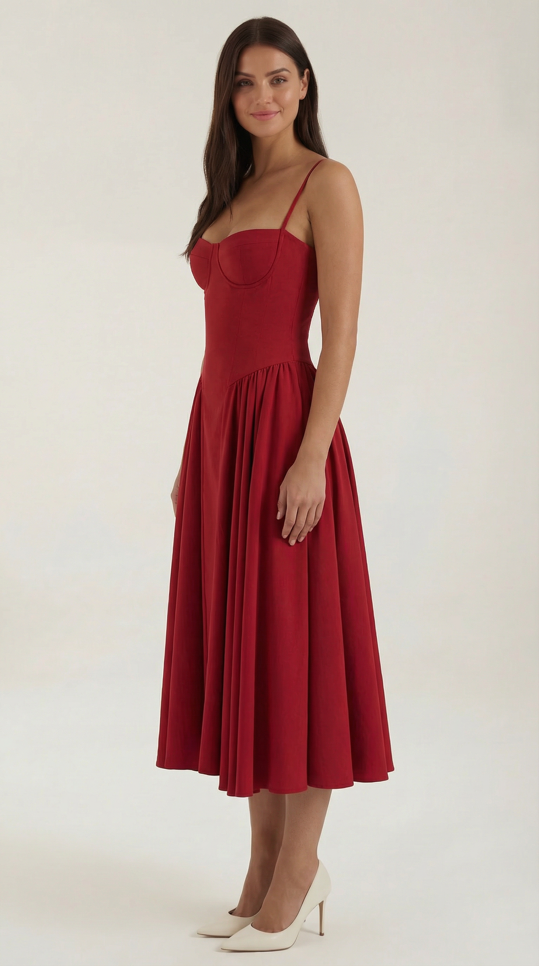 Damen Kleid Blumenmuster | Midi
