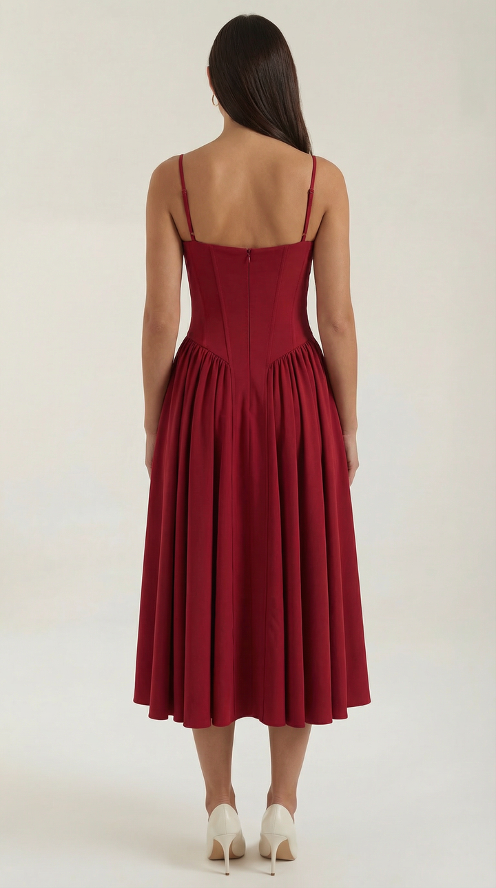 Damen Kleid Blumenmuster | Midi