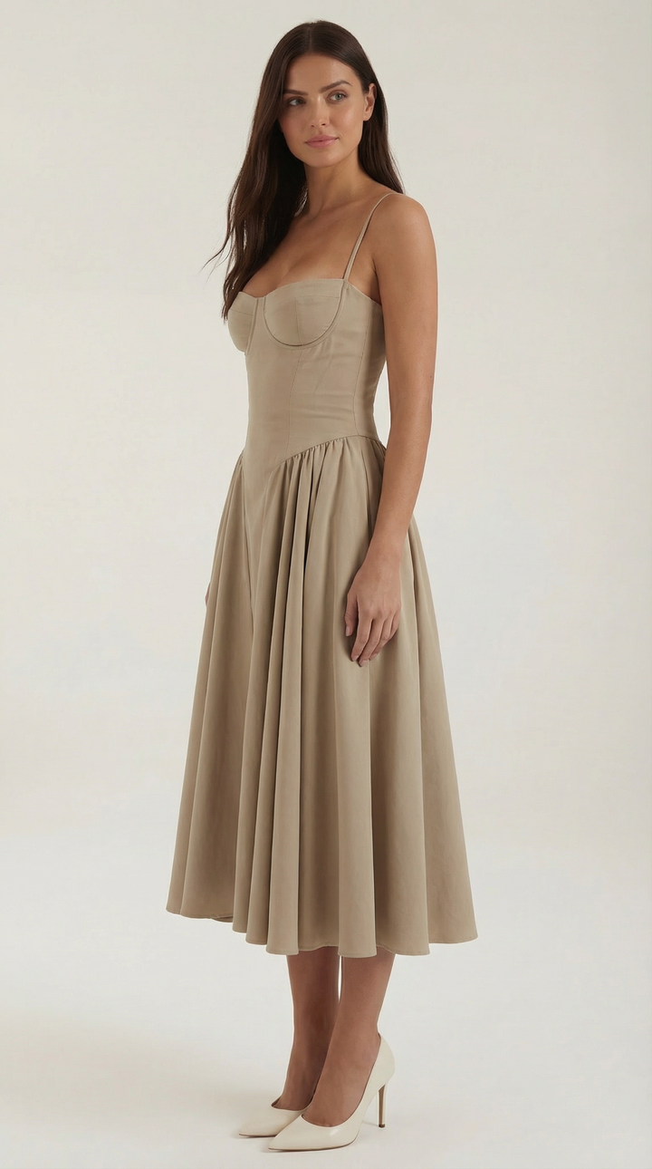Damen Kleid Blumenmuster | Midi