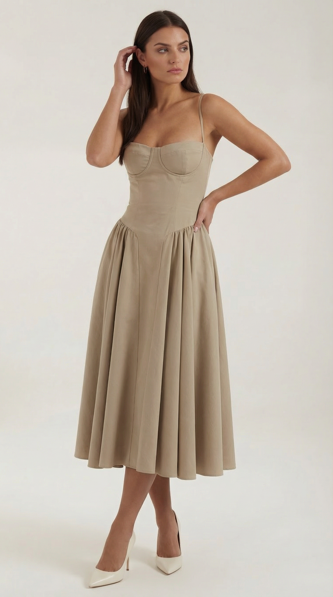 Damen Kleid Blumenmuster | Midi
