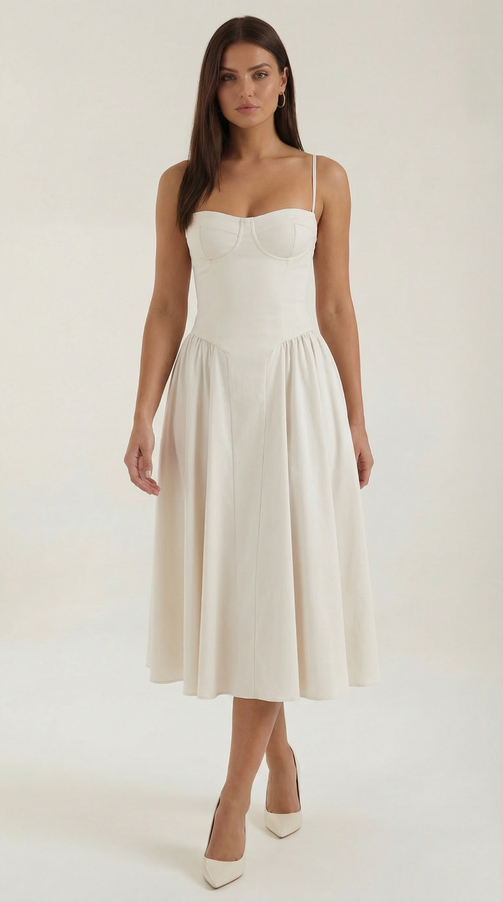 Damen Kleid Blumenmuster | Midi