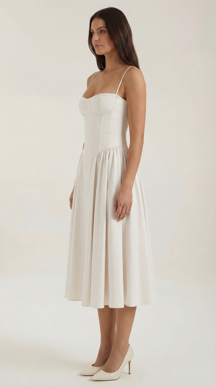 Damen Kleid Blumenmuster | Midi