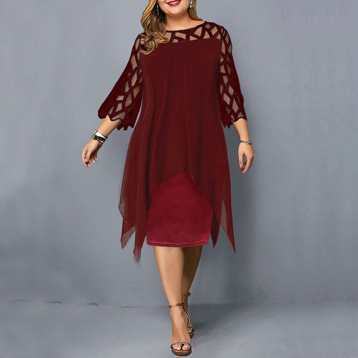 Vestido Feminino de Festa com Manga 3/4 | Midi