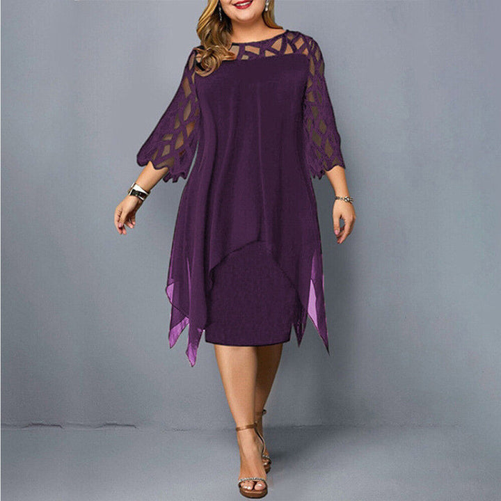Vestido Feminino de Festa com Manga 3/4 | Midi
