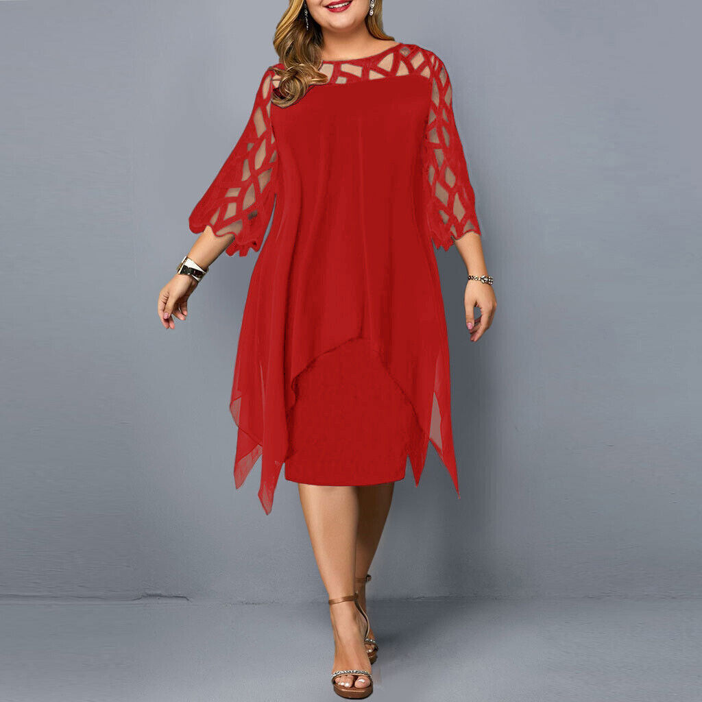 Vestido Feminino de Festa com Manga 3/4 | Midi