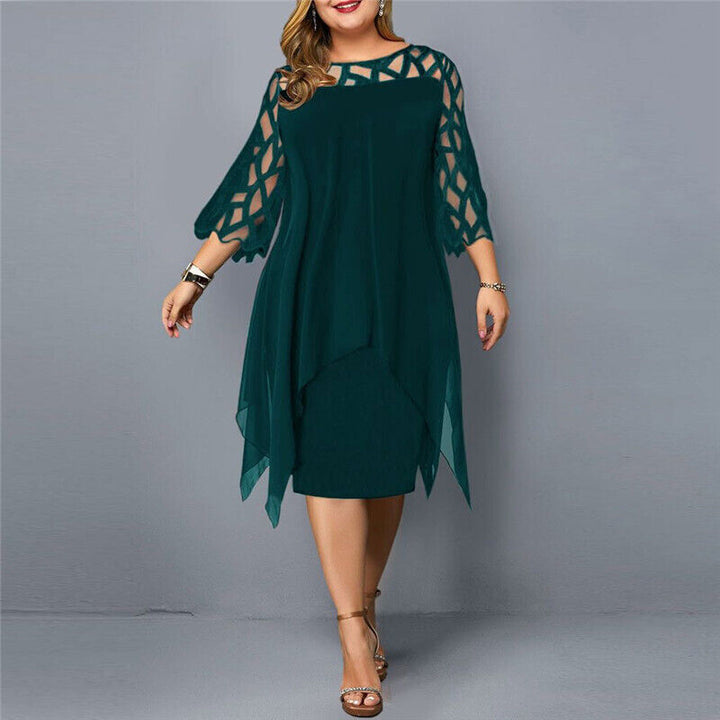 Vestido Feminino de Festa com Manga 3/4 | Midi