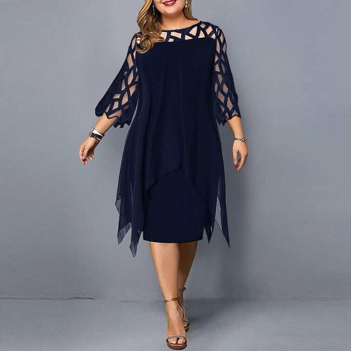 Vestido Feminino de Festa com Manga 3/4 | Midi