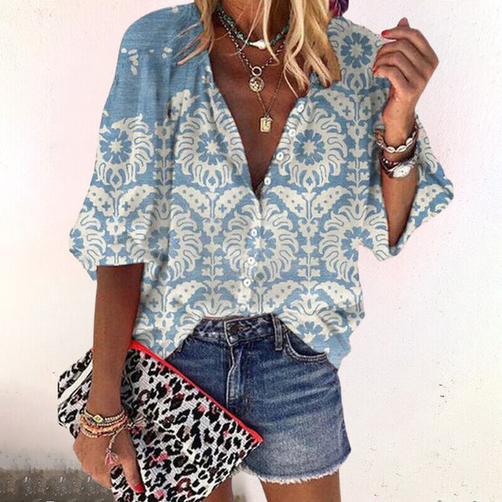 Damen Sommer Bluse Blumenmuster | Boho