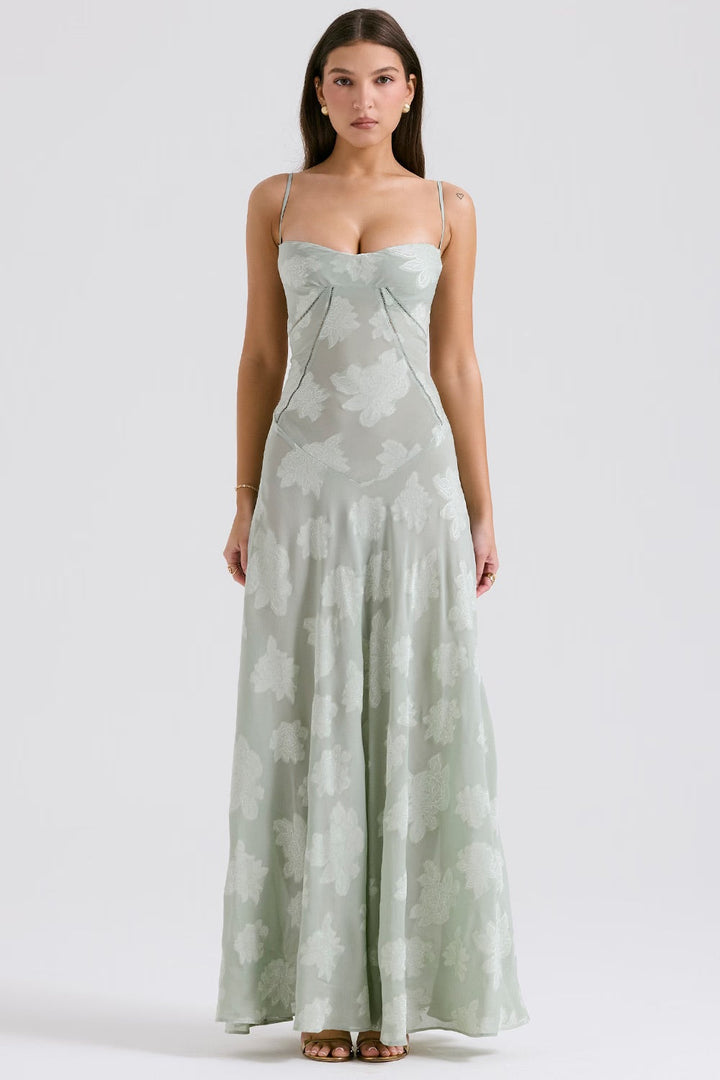 Damen Figurformendes Kleid mit Blumenmuster | Maxi