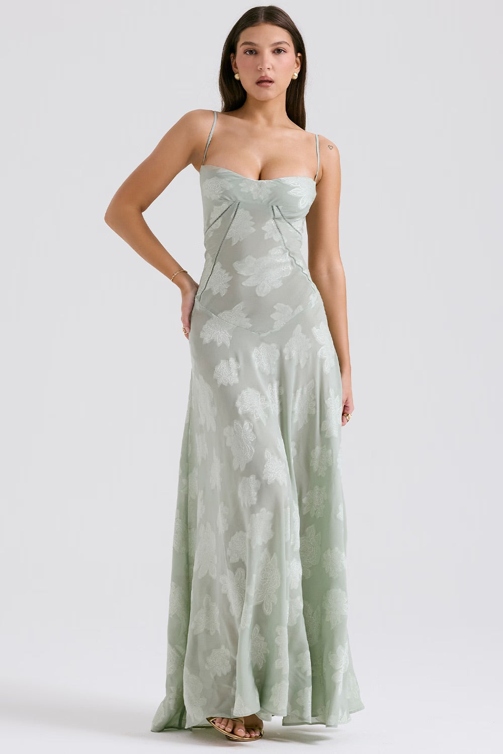 Damen Figurformendes Kleid mit Blumenmuster | Maxi