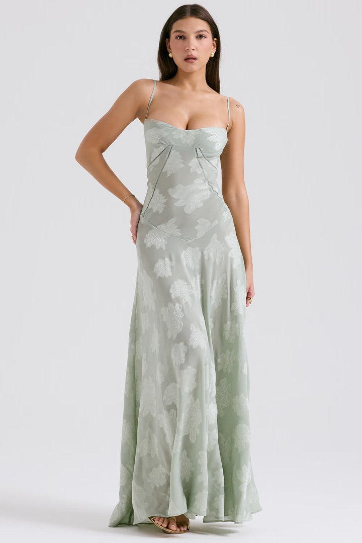 Damen Figurformendes Kleid mit Blumenmuster | Maxi
