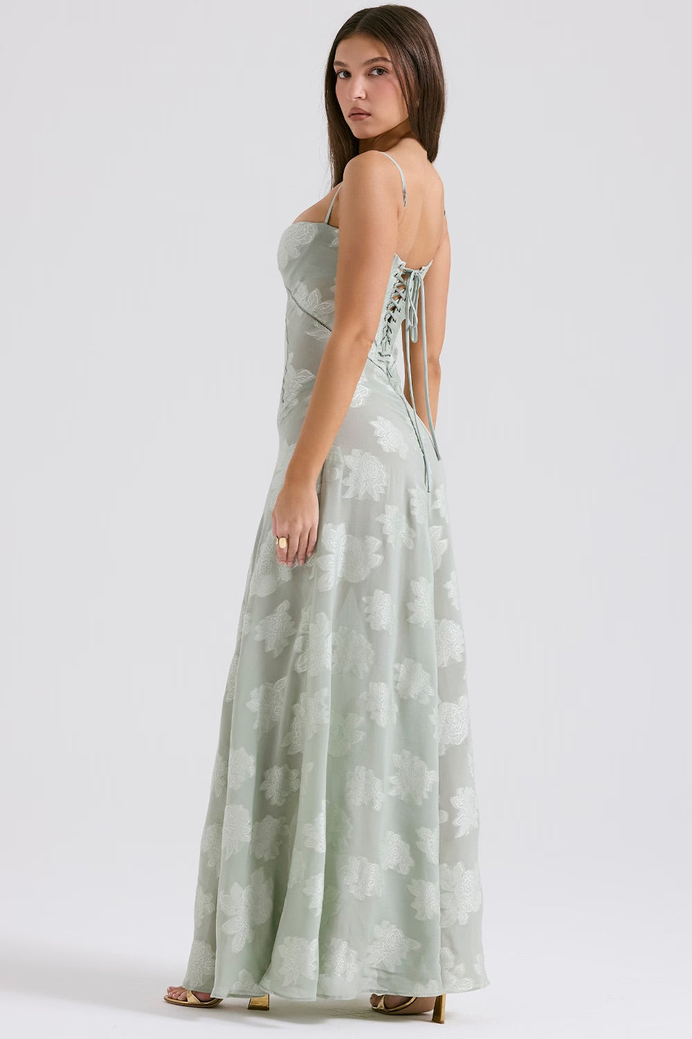 Damen Figurformendes Kleid mit Blumenmuster | Maxi