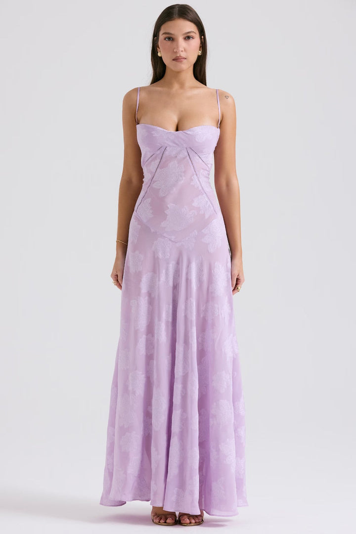 Damen Figurformendes Kleid mit Blumenmuster | Maxi