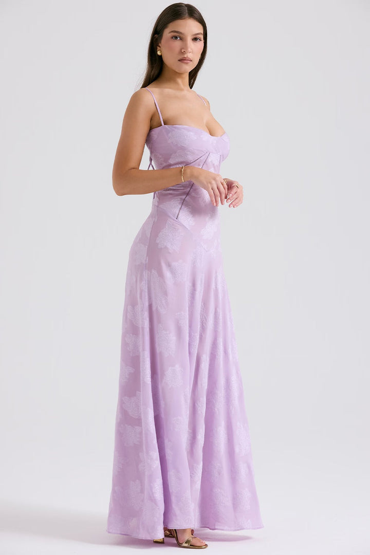 Damen Figurformendes Kleid mit Blumenmuster | Maxi