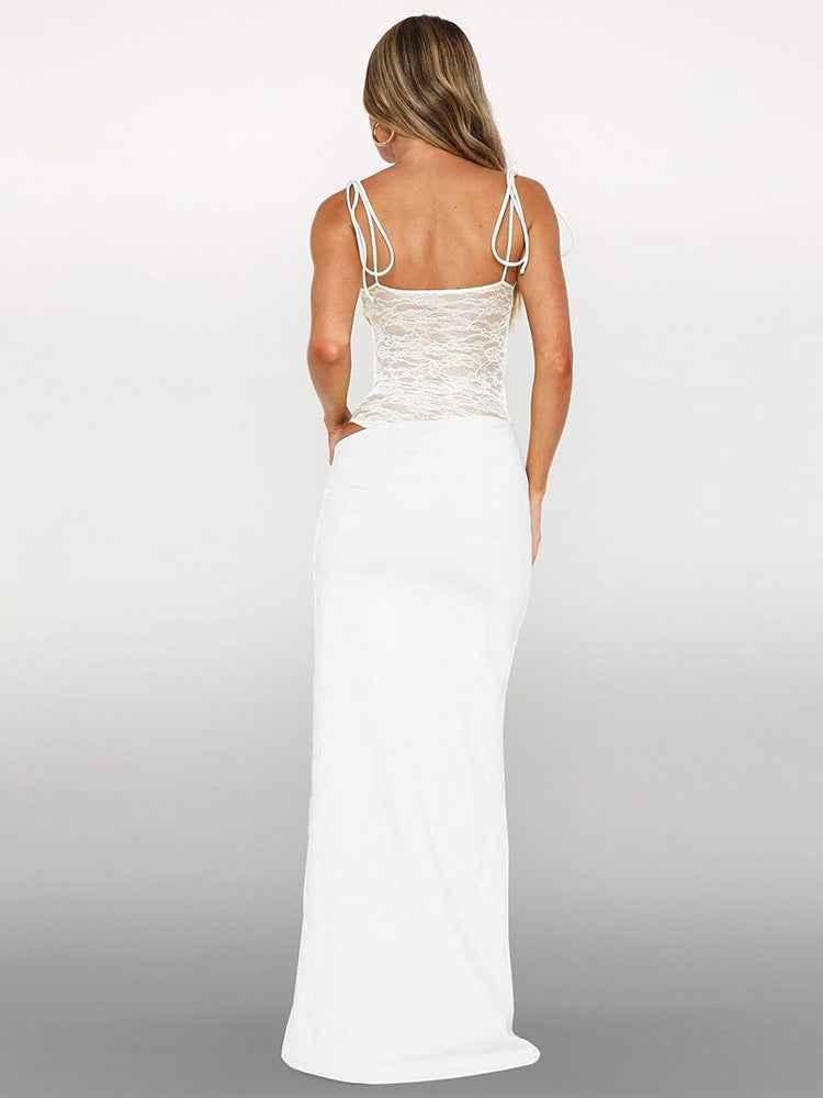 Damen Spitzen-Abendkleid | Maxi