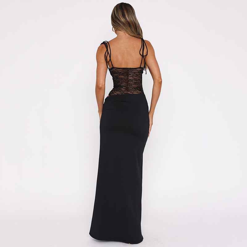 Damen Spitzen-Abendkleid | Maxi
