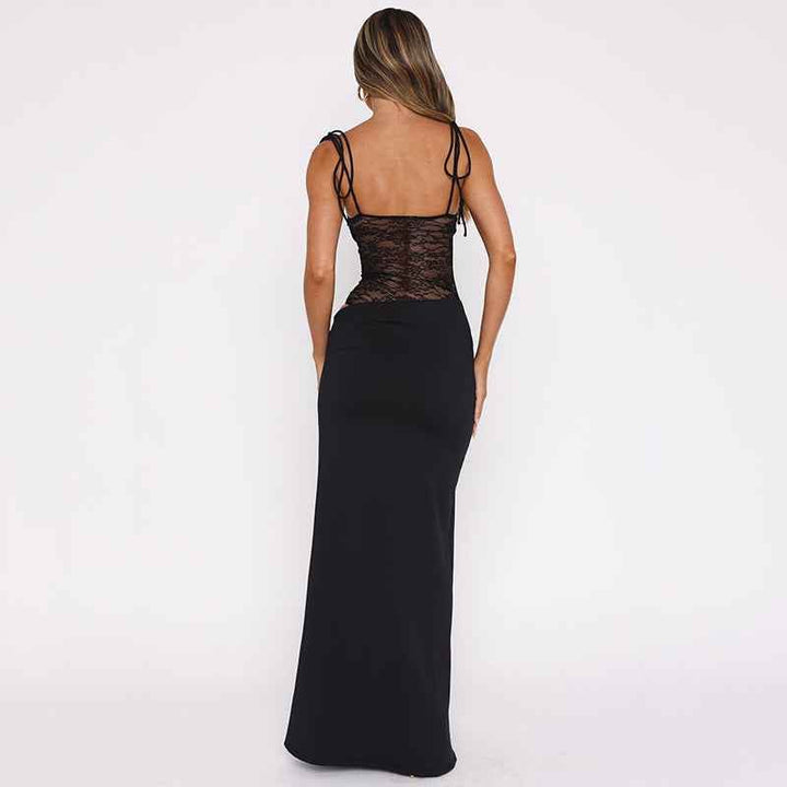 Damen Spitzen-Abendkleid | Maxi