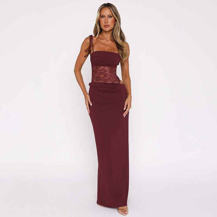 Damen Spitzen-Abendkleid | Maxi