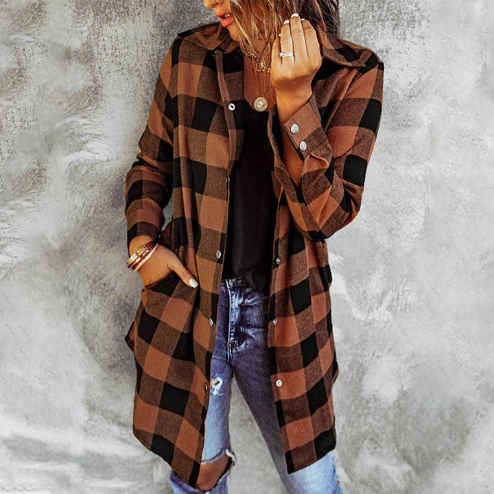 Damen Jacke kariert | Lange Ärmel