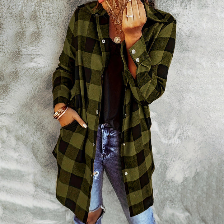 Damen Jacke kariert | Lange Ärmel
