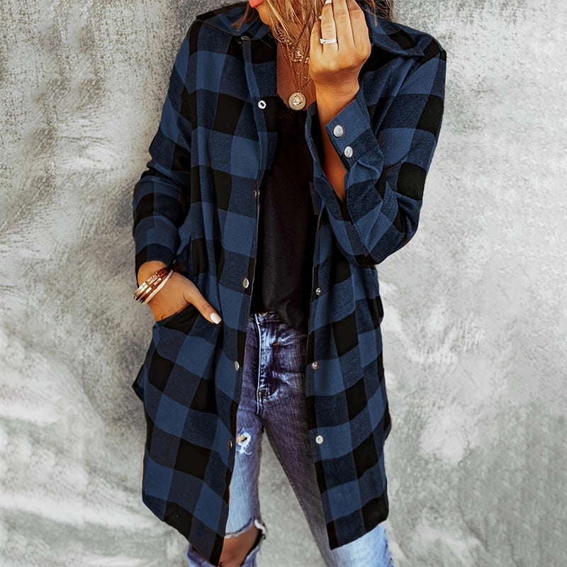 Damen Jacke kariert | Lange Ärmel