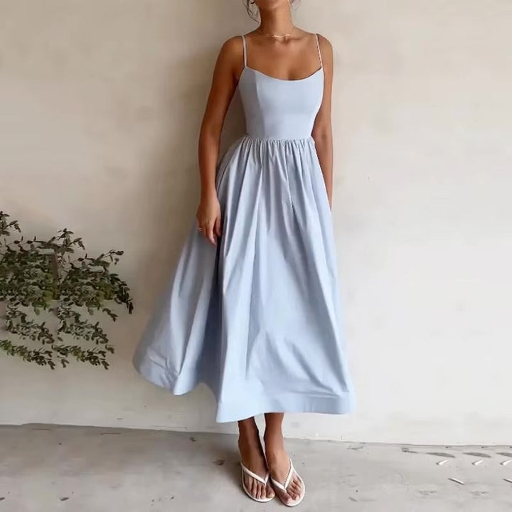 Women's Summer Dress with Thin Straps | Midi
