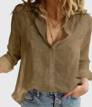 Women's Button-Up Blouse With Long Sleeves | Casual