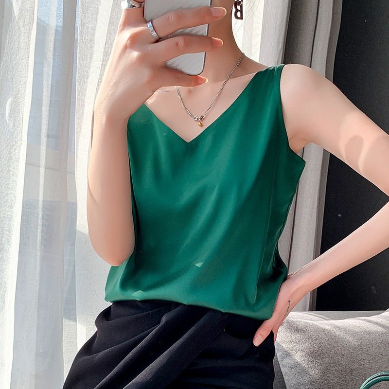 Damen Top mit V-Ausschnitt | Ärmellos