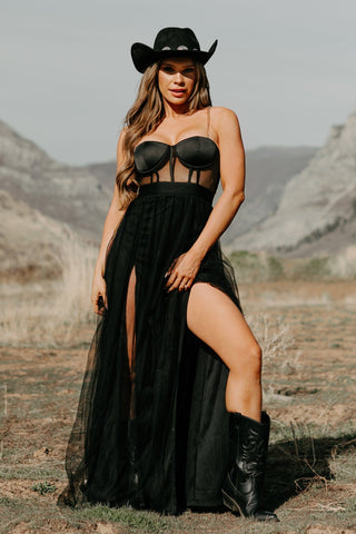 Sukienka Gorsetowa Damska Sheer | Styl Zachodni