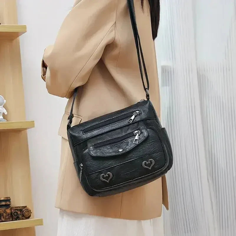 Women's Shoulder Bag | Multi-Zipper