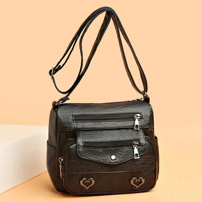 Women's Shoulder Bag | Multi-Zipper