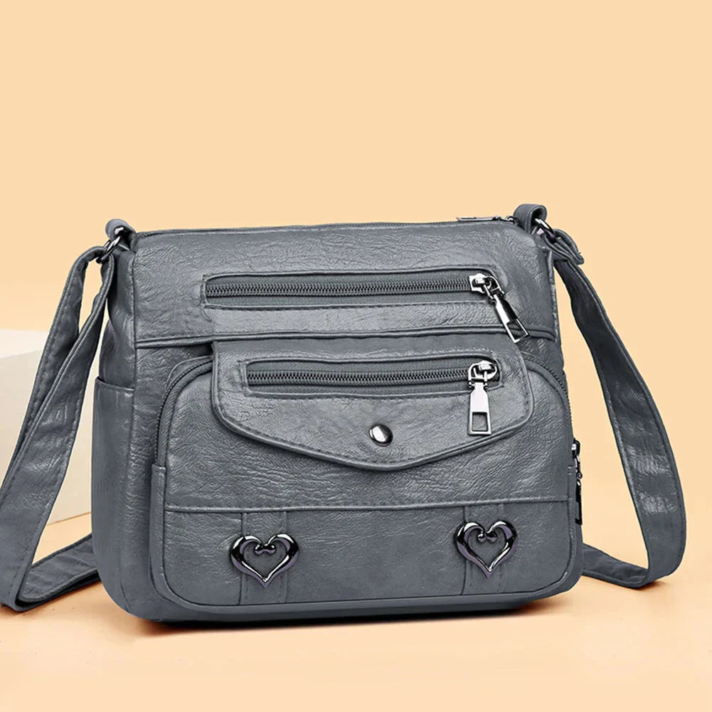 Women's Shoulder Bag | Multi-Zipper