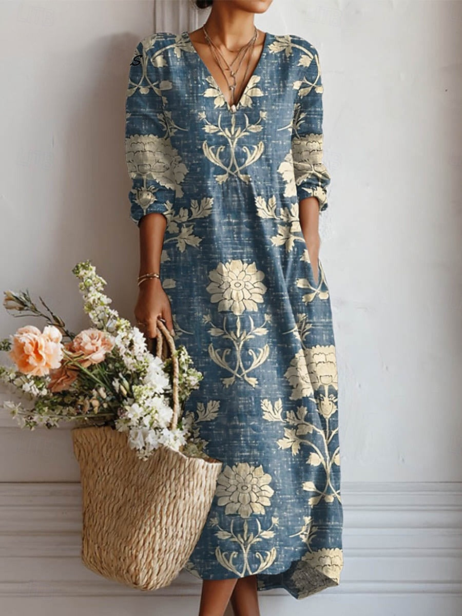 Damska Letnia Sukienka w Kwiaty | Maxi
