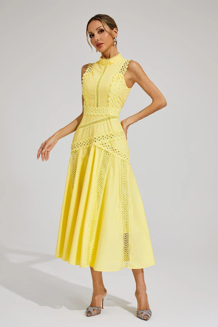 Damen Hochzeitskleid mit hohem Ausschnitt | Midi