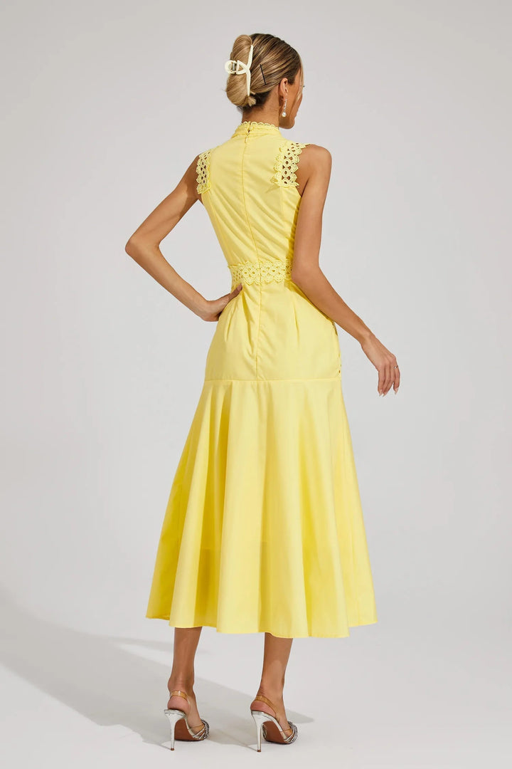 Damen Hochzeitskleid mit hohem Ausschnitt | Midi