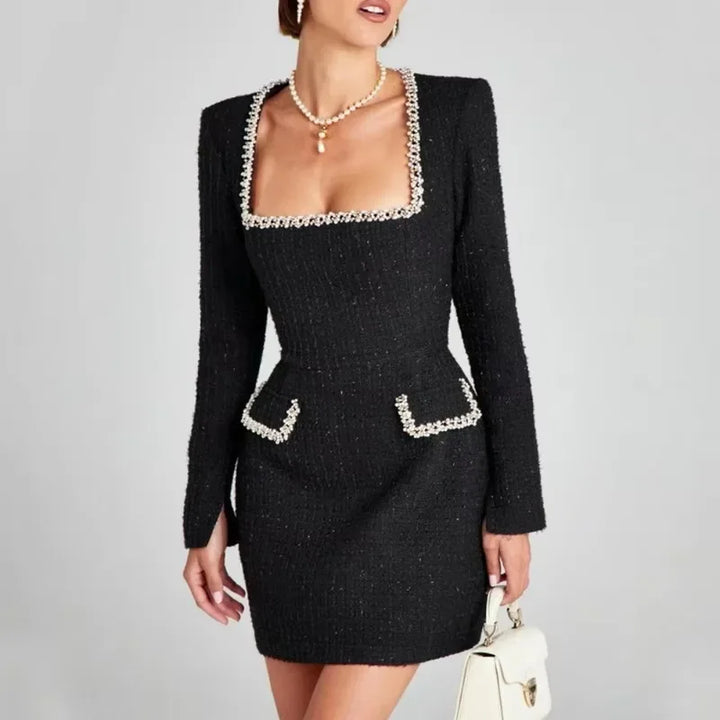 Damen Elegantes Kleid mit quadratischem Ausschnitt | Mini