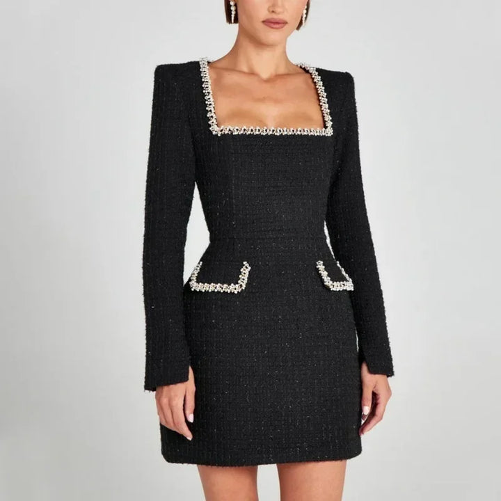 Damen Elegantes Kleid mit quadratischem Ausschnitt | Mini
