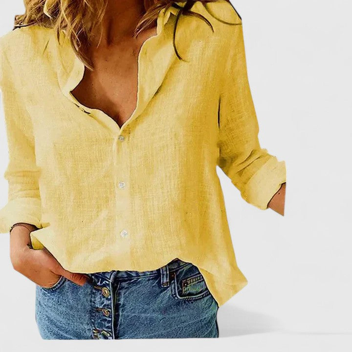 Women's Button-Up Blouse With Long Sleeves | Casual